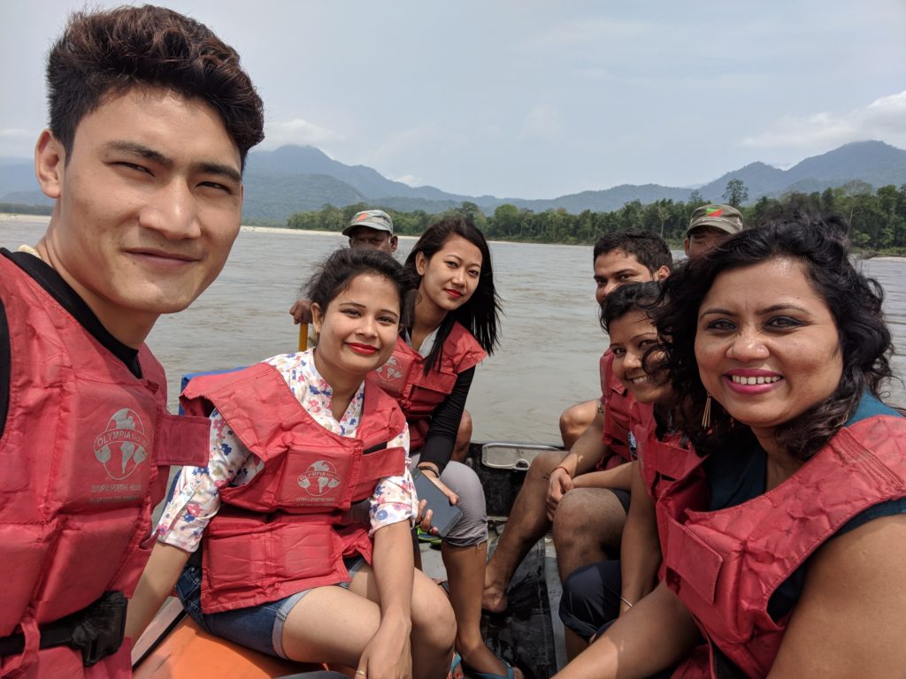 Rafting on the Manas river in Mathanguri