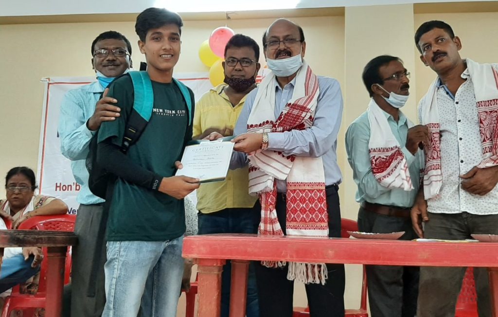 Ramendra Narayan Kalita Felicitates Student