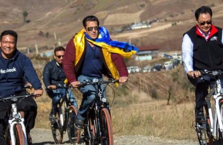 Pema Khandu cycling with salman Khan
