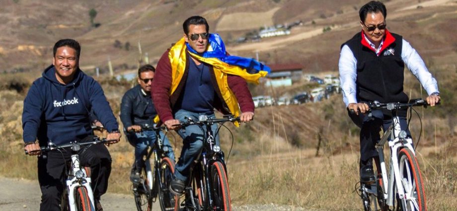 Pema Khandu cycling with salman Khan