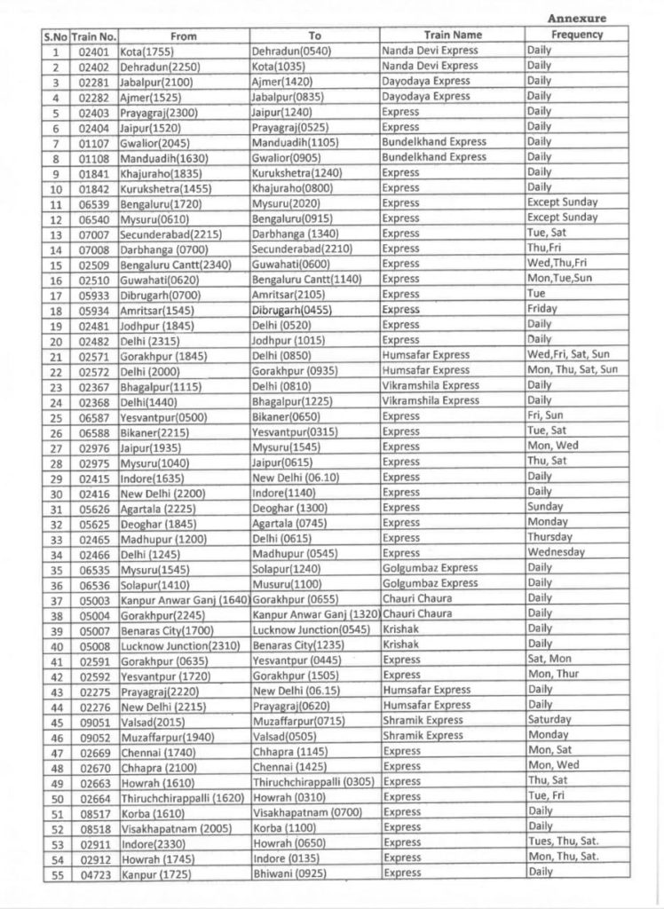 Special Trains : Page 1